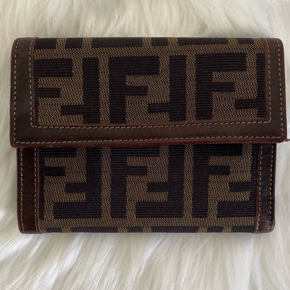 FENDI Zucca Trifold Wallet EUC Authenticity Guaranteed